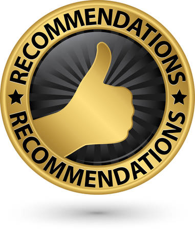 Best recommendation golden label, vector illustration のイラスト素材