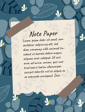 paper note paper frame natural art design background illustration vectorのイラスト素材