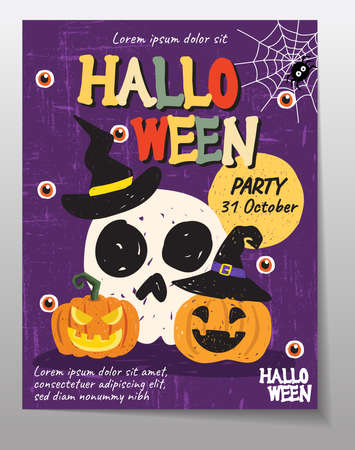 halloween holiday brochure poster leaflet background card vector illustration design wallpaperのイラスト素材