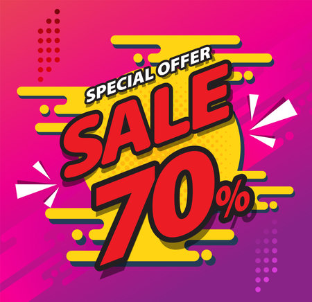 Sale banner template advertising modern background shopping with sign vector  illustration full colorのイラスト素材