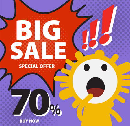Sale banner template advertising modern background shopping with sign vector  illustration full colorのイラスト素材