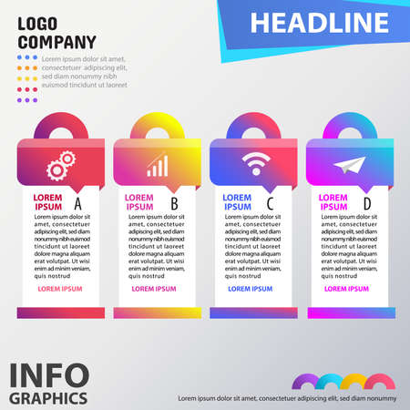 infographics template design vector illustration banner business concept annual report

 processesのイラスト素材