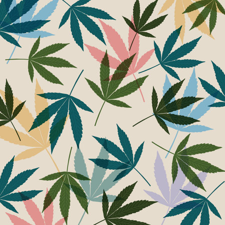 cannabis leaf pattern vector illustration branner brochures leaflef flyerのイラスト素材