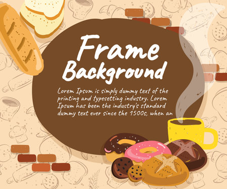 bakery frame concept illustration vector designのイラスト素材