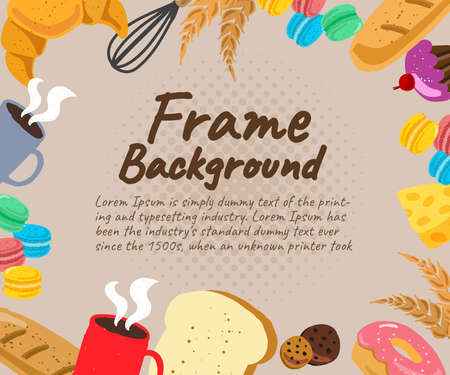 bakery frame concept illustration vector designのイラスト素材