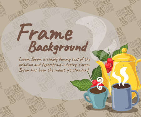 coffee frame background concept illustration vector designのイラスト素材