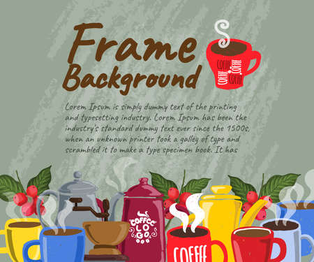 coffee frame background concept illustration vector designのイラスト素材
