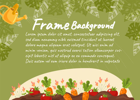 garden frame background concept illustration vector designのイラスト素材