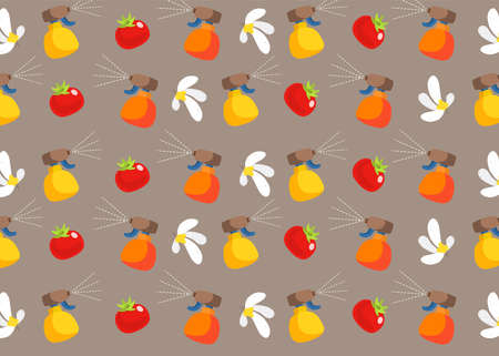 garden pattern background concept illustration vector designのイラスト素材