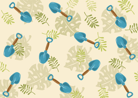 garden pattern background concept illustration vector designのイラスト素材