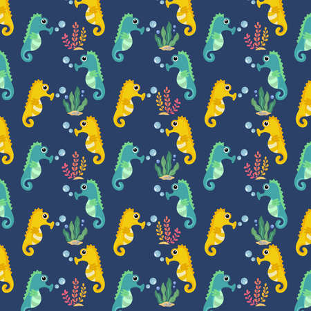 pattern sea under the sea concept bubble squid octopus cuttlefish 

 illustration vector design crabのイラスト素材