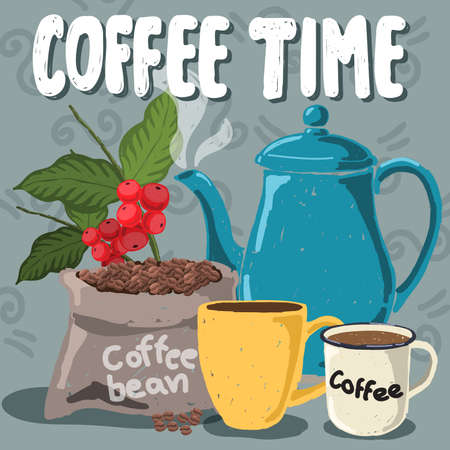 coffee pattern vector illustration design backgroundのイラスト素材