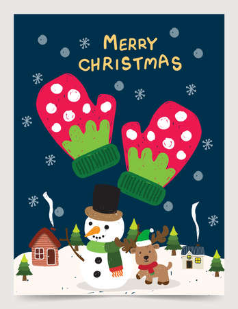 hand drawn christmas santa claus snowman card concept illustrator vector designのイラスト素材
