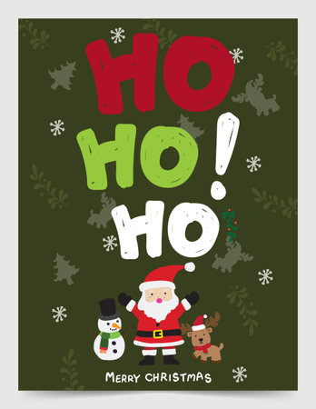 hand drawn christmas santa claus snowman card concept illustrator vector designのイラスト素材