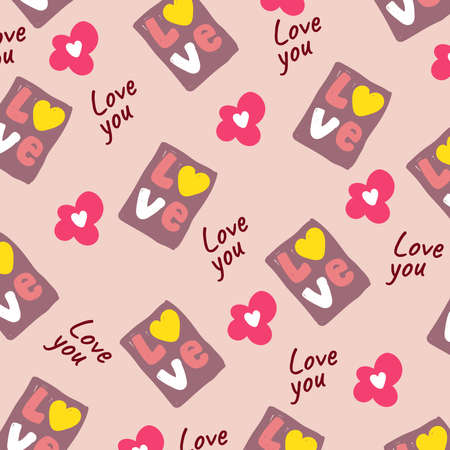 valentine pattern background elements art design vector illustrationのイラスト素材