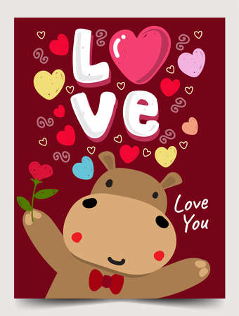 valentine postcard brochure poster elements art design vector illustrationのイラスト素材