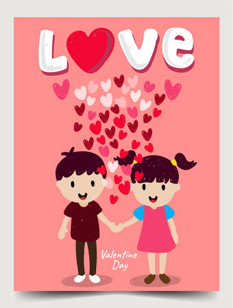 valentine postcard brochure poster elements art design vector illustrationのイラスト素材