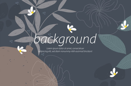 round flower vase nature green background art design decorate illustration vector