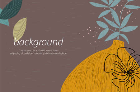 orange vase craft texture nature minimal brown background art design  illustration vectorのイラスト素材