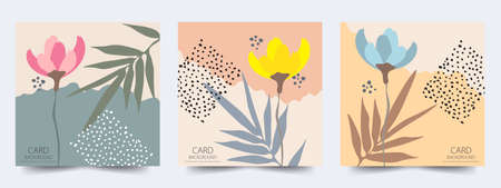 Beautiful floral card set to use for designing cards, posters, brochures, stickers, backgrounds, 

  day papers, and anywhere else with editable artwork.のイラスト素材