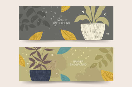 Beautiful floral banners for designing and framing web posters flyers and motifs on products that can be edited artwork.のイラスト素材