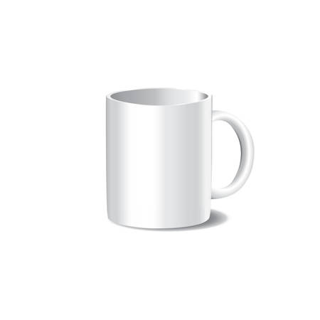 Photo-realistic white mug for mock-ups and branding.のイラスト素材