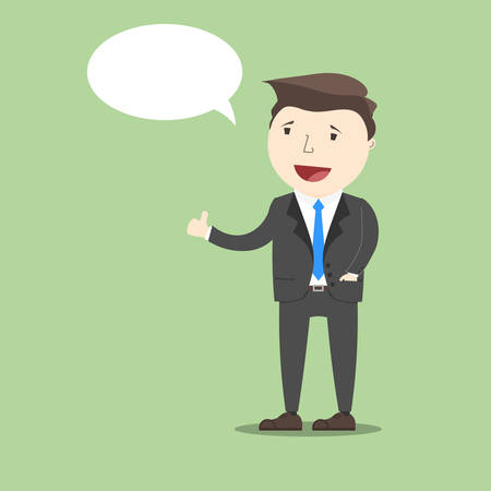 Businessman Speech. Cartoon illustration.のイラスト素材