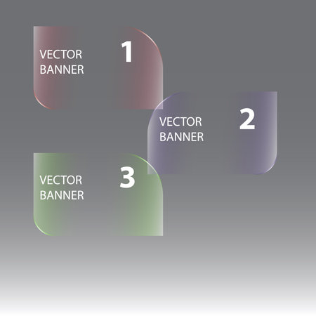 Glass Infographics Template Design with 3 Steps. Vector Illustrationのイラスト素材