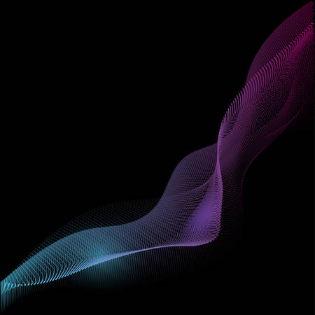 Abstract Digital Background with GlowingParticle Waves. Internet or Technology Illustrationのイラスト素材