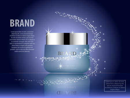 Realistic 3D Style Digital Vector Glass of Cream Container Ready for Rrint Ads or Magazine Design.の写真素材