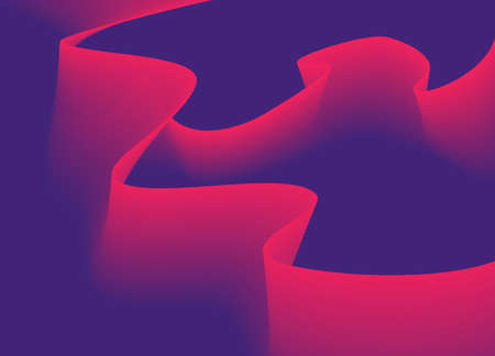 Fluid Colors with Blue Pink Violet Gradient Waves on Dark Background. Abstract Background. Perfect for Cover, Print, Poster and Flyer design.の写真素材