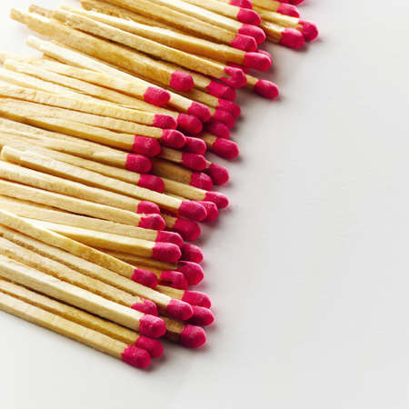 Close up of matches on white backgroundの写真素材