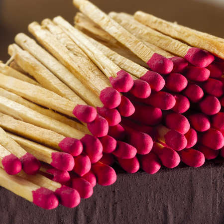 A bunch of matches  on brow backgroundの写真素材