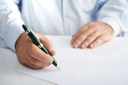 signing writingの写真素材