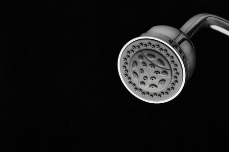 Shower with running water dropsの写真素材