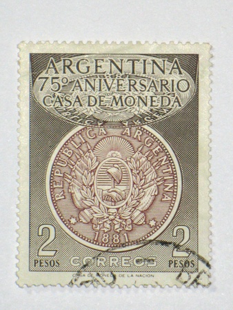 Currency House Anniversary stamp - circa 1956のeditorial素材