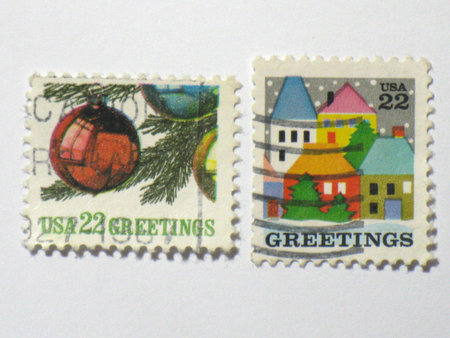 US greetings stamps, circa 1986