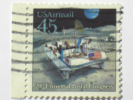 US moon transport stamp, circa 1989