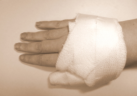 hand bandageの写真素材