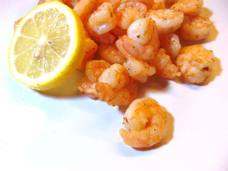 cooked shrimps mealの写真素材