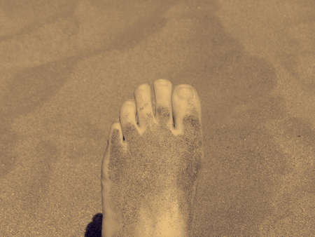 feet on the beachの写真素材