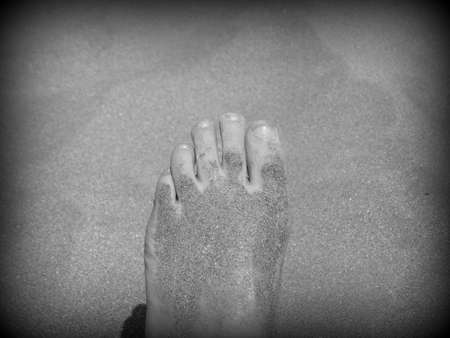 feet on the beachの写真素材