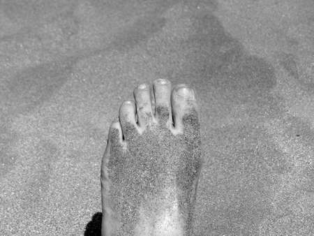feet on the beachの写真素材