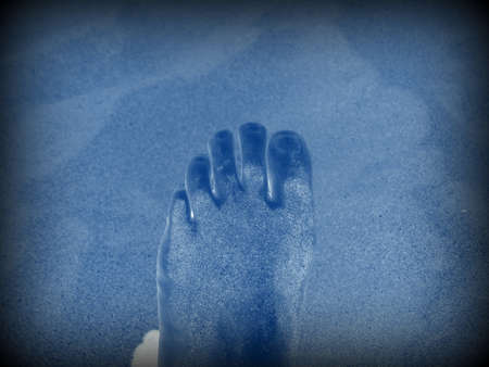 foot on the beach illustrationの写真素材