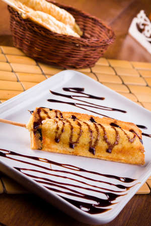 creamy delicious crepeの写真素材