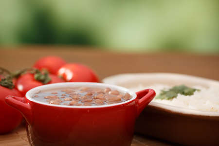 Typical dish of Brazil, rice and beansの写真素材