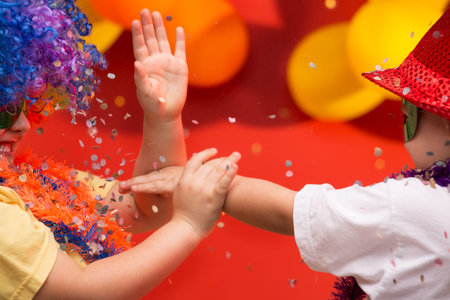 Child having fun at Carnival in Brazilの写真素材