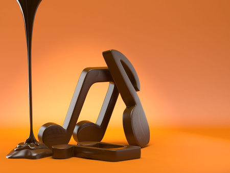 musical notes of chocolateの写真素材