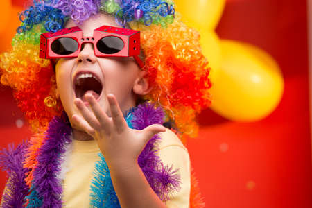 Child having fun at Carnival in Brazilの写真素材