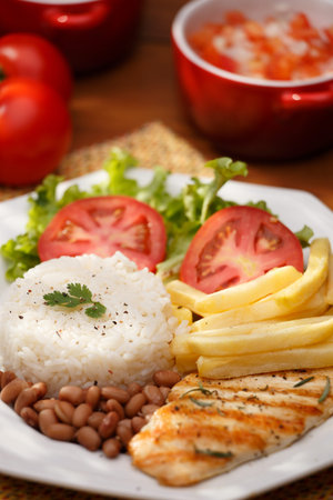 Typical dish of Brazil, rice and beansの写真素材